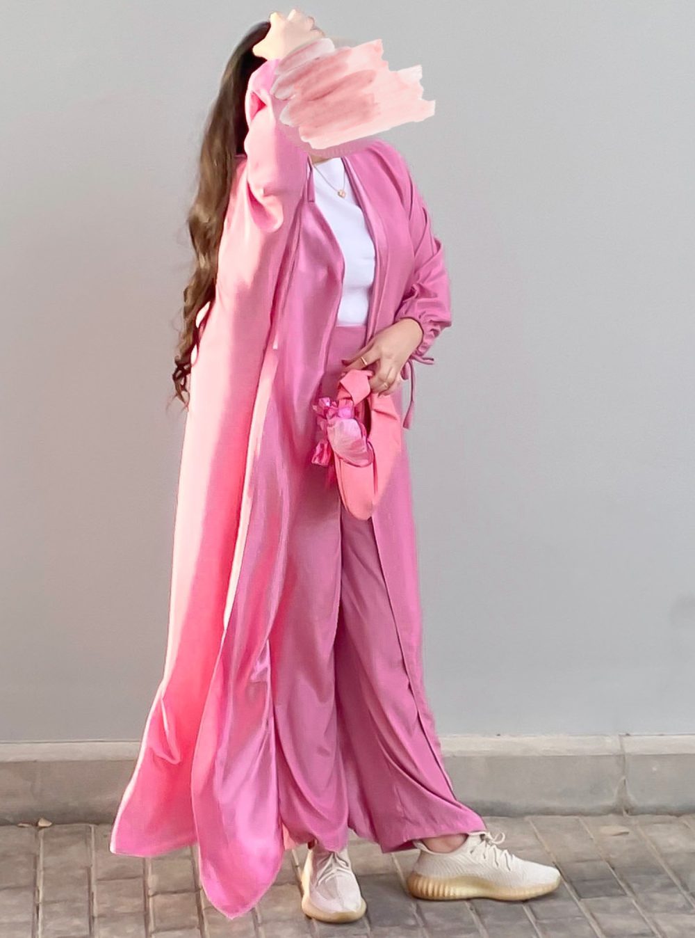 ⁦Pink Abaya Set⁩ - الصورة ⁦4⁩