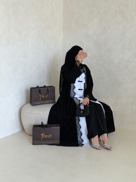 Black waves abaya